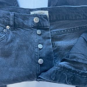 Reformation Straight Leg Black Jeans